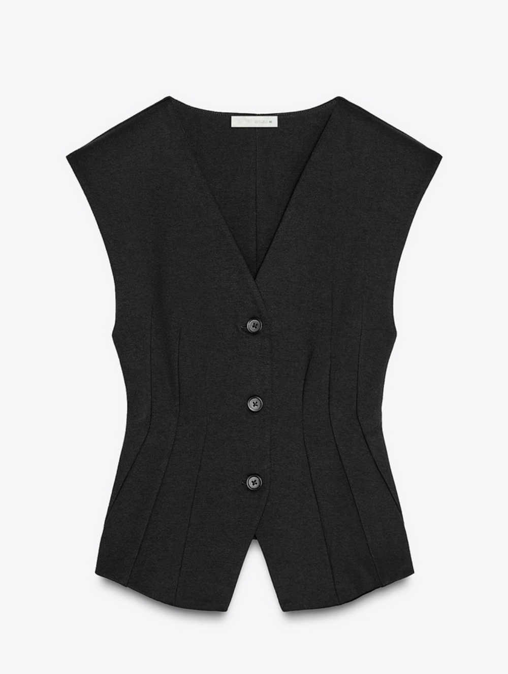 NWOT Zara 2-piece Black Interlock Knit Vest Flare Pull-on Pants Set Small Medium - Picture 4 of 13